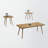 Pietro Contemporary Laminate 3 Piece Table Set in Walnut, 23.46'' H X 21.28'' W X 21.32'' D