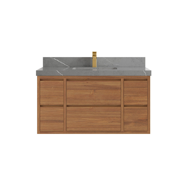 Meuble-lavabo simple avec plateau Madison, Gris Piatra