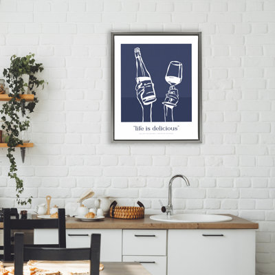 Navy Life Is Delicious Floating Frame, design by Lettered and Lined