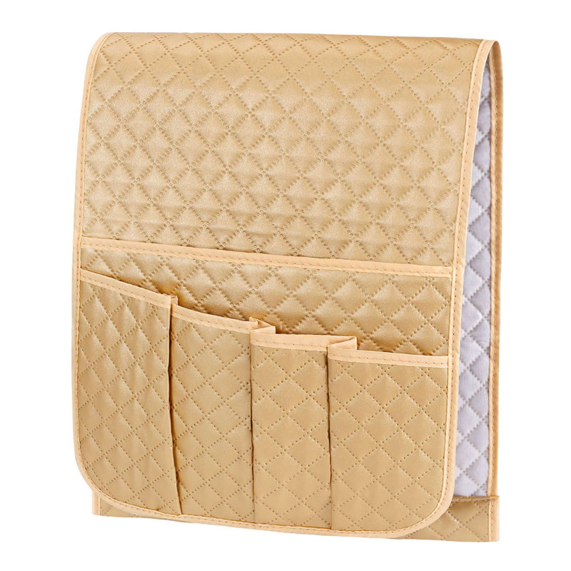 Housse pour canapé à coussins carrés/rectangulaires, Similicuir doré