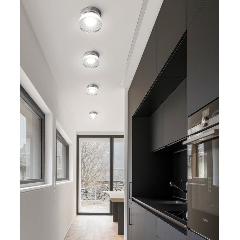 Autavia 5.375 In. 1 Light Integrated LED Wall Light With Clear Acrylic Shade, Adjustable Color Temperature, Nickel