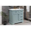 Meuble-lavabo autoportant de 91 cm avec lavabo, 2 tiroirs basculants, porte à fermeture amortie, gris-1343947659
