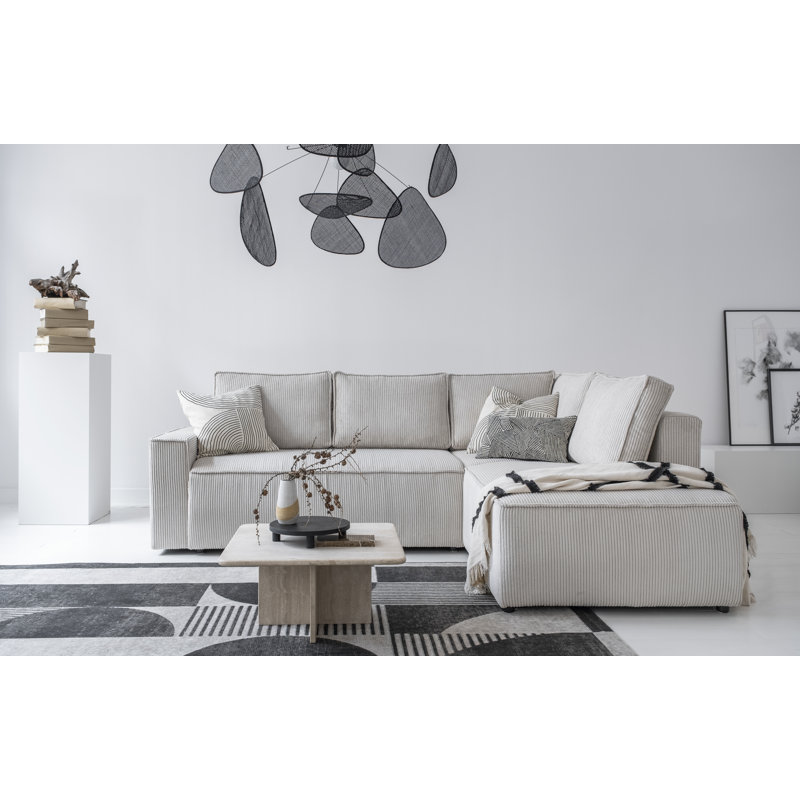 Brave Dave Corner Sofa L Shape, Right Hand Facing, Beige