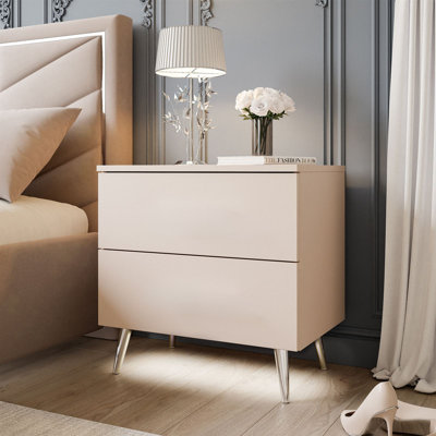 Nassawadox 55cm W Metal Bedside Table