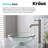 Frosted Glass Circular Vessel Bathroom Sink with Faucet-3940504