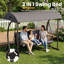 Balancelle de patio 3 places avec auvent réglable et balancelle d'extérieur avec coussin-275421019