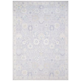 Hand Knotted Wool Area Rug in Light Gray And Ivory