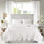 Courtepointe réversible 3 pièces double / grand, conception à bords festonnés, microfibre douce, rembourrage 90% coton, facile à nettoyer, blanc, taille champêtre captivante, avec bords, housse en microfibre, pour laver, chalet