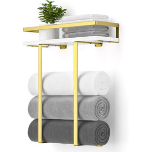 Support à serviettes pour rangement de salle de bain - Noir