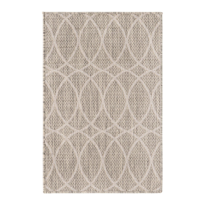 Tapis treillis d'extérieur gris clair, Rectangle 2 pi 2 po x 3 pi