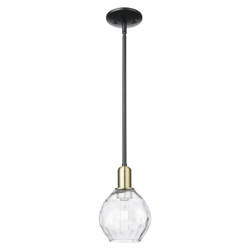 Arcadia - Amaaya - Mini-luminaire suspendu avec tige 6 po 1 lumière, Laiton antique noir