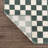 Chuby Checkered Machine Washable Cream / Off White / Petrol Blue Area Rug-738419580-739741799