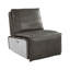 Fauteuil inclinable gris en cuir fleur et aluminium