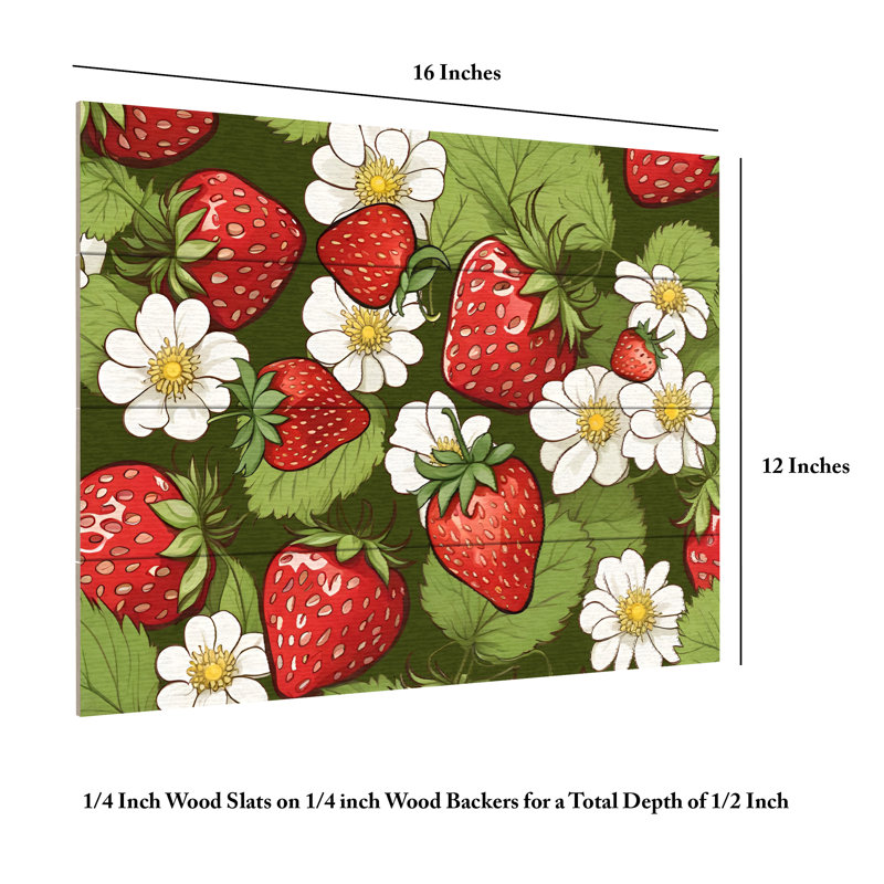 Tina Lavoie Summer Berries Wood Slat Art, H 18 po x l 22 po
