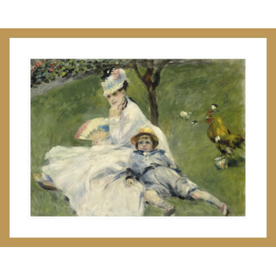 «Madame Monet and Her Son» par Pierre-Auguste Renoir, impression giclée encadrée