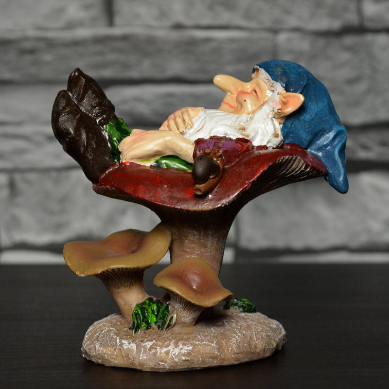 Helotes Gnomes Sleeping On Mushroom Fairy Garden