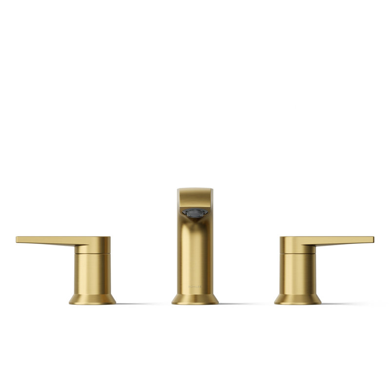 Kohler Hint Widespread Bathroom Faucet with Pop-Up Drain Assembly, 3 Hole 2-Handle Bathroom Sink Faucet, 1.2 gpm