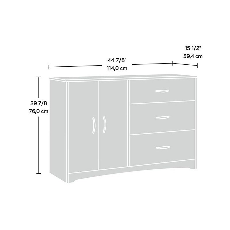Commode 3 tiroirs Dagenham Nantwich, Noir/gris
