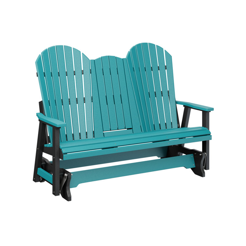 Comfo Back Outdoor Glider, Aruba Blue Top/Black Base