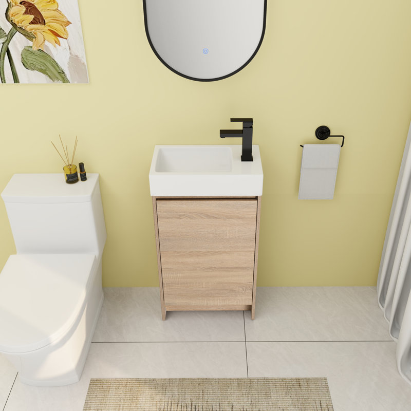 Netanel 18.16'' Single Bathroom Vanity with Ceramic Top
