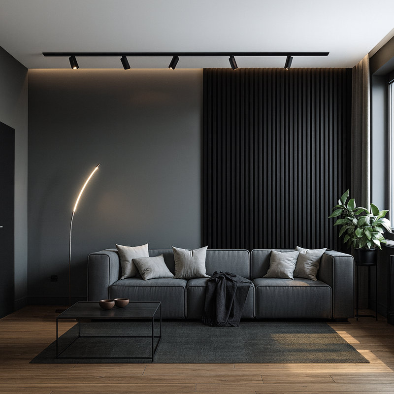 5.75" x 94" Singular Tile, Black Texture