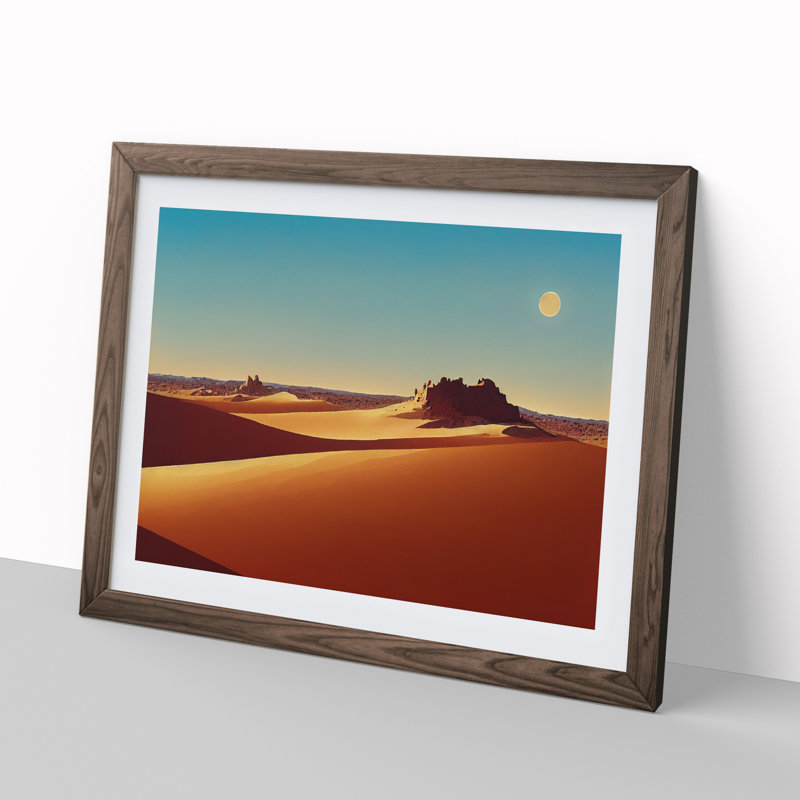 Glorious Desert - Framed Print, 46cm H x 64cm W x 2cm D, Walnut