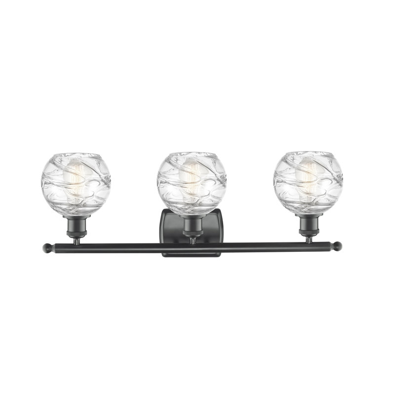 Éclairage pour meuble-lavabo à intensité variable Halvorson, Noir mat, Ampoule incandescente rétro de 60 watts
