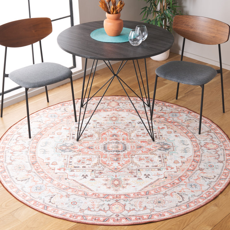 Sayne Performance Machine Washable Oriental Rug, Round 6'