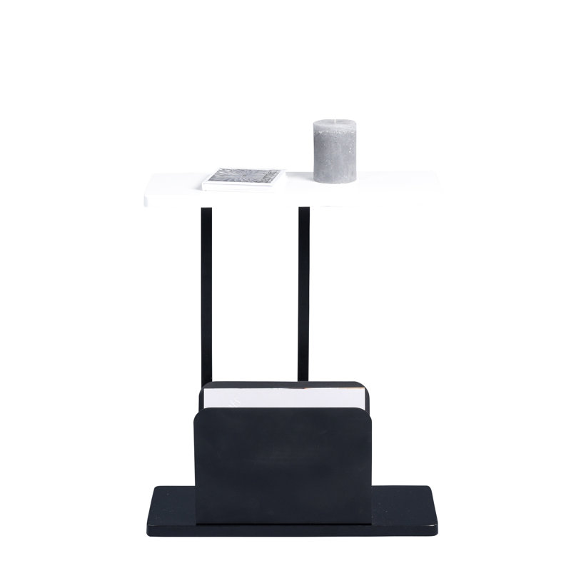 Horrell Side Table, White, Black