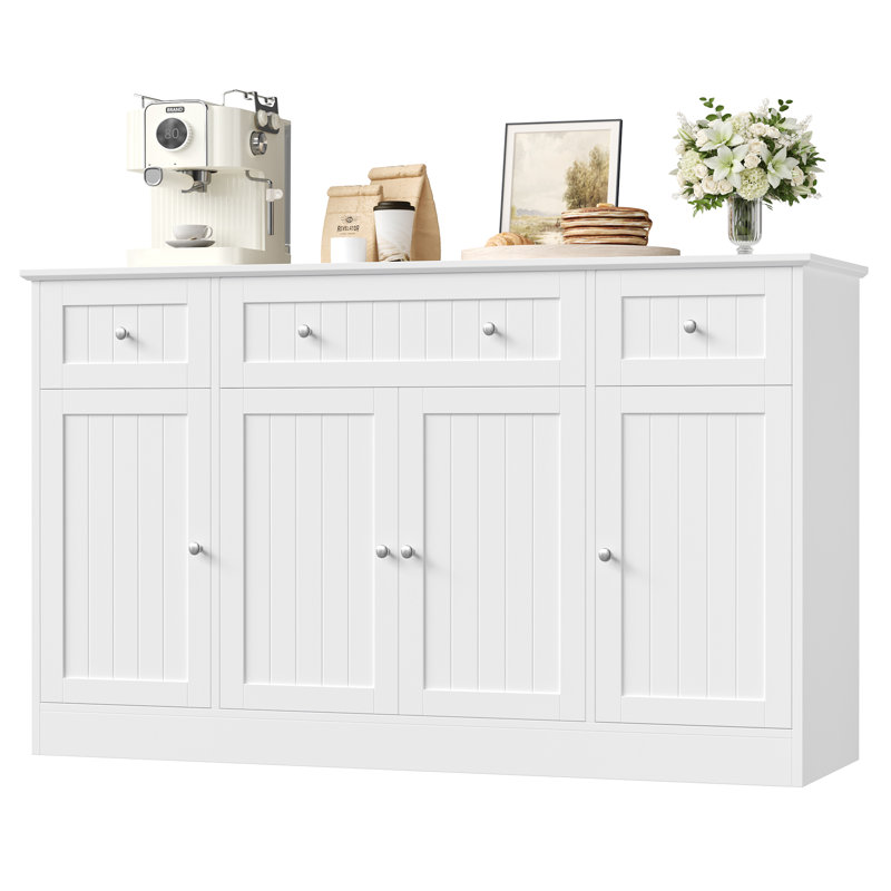Buffet moderne 55,1 "avec tablettes réglables Arnolf, Blanc