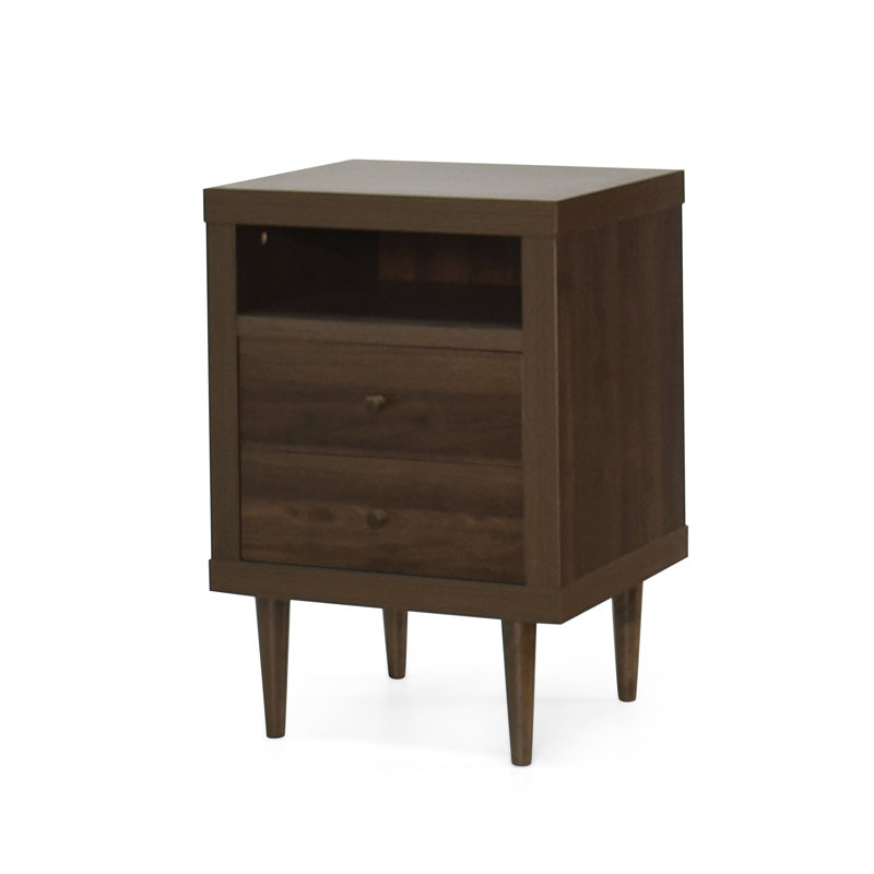 2-DRAWER NIGHTSTAND, Walnut
