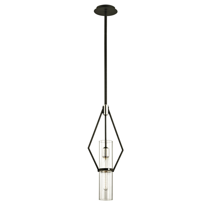 Raef 1 - Light Pendant, 73.25" H x 9.50" W x 9.50" D, Black/Silver