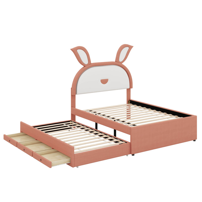 Morfaw Upholstered Panel Storage Bed,  Pink