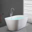 Robinet de baignoire autoportante 45 "à 2 poignées avec douchette en titane 45 5/8 po-111704764