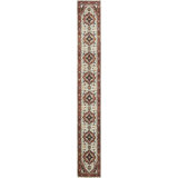 Hand Knotted Wool Oriental Area Rug in Ivory/Red