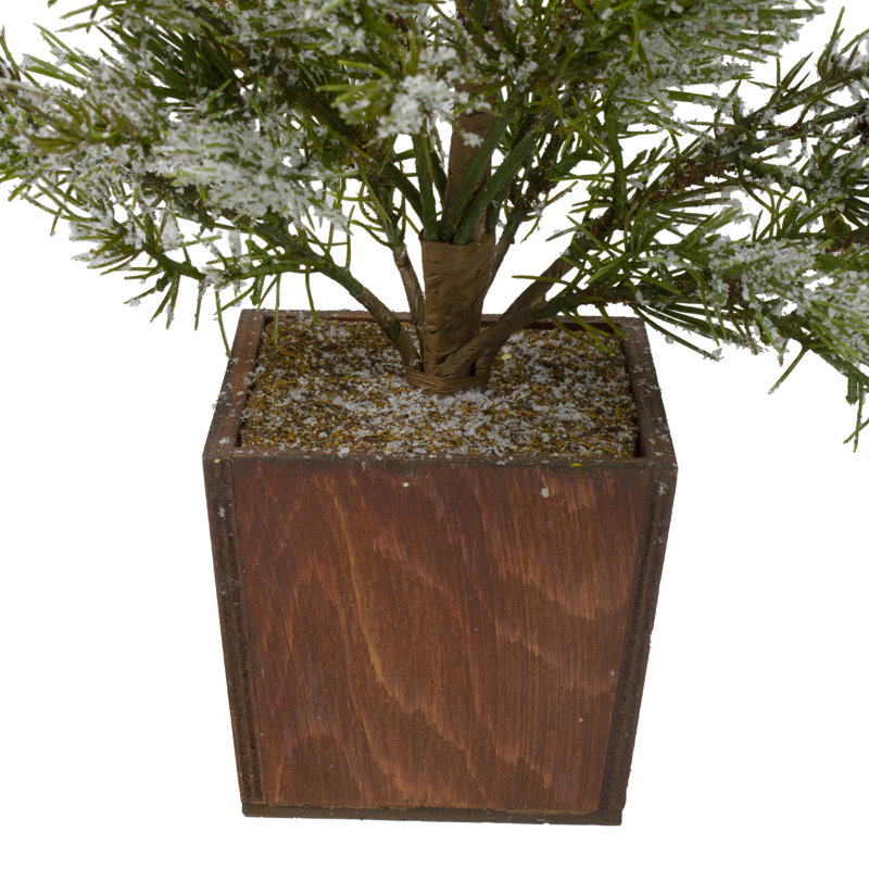 28" Potted Frosted Pine Artificial Christmas Tree - Unlit