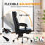 Fauteuil de bureau ergonomique de direction avec fonction massage et chauffage, repose-pieds réglable, dossier haut en cuir PU-399538343