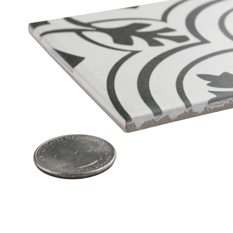 Twenties Mini 4" x 4" Ceramic Patterned Wall & Floor Tile