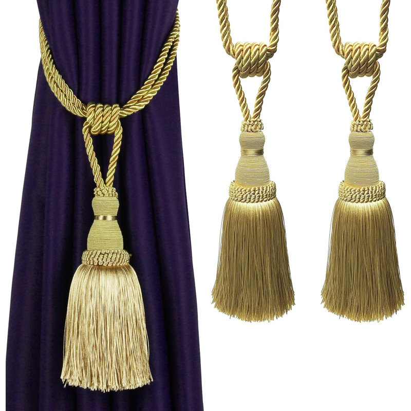 Chassi Rayon Adjustable 23.6" Curtain Tieback, Gold