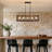 5 - Light Dimmable Modern Farmhouse Rectangle Solid Wood Chandelier