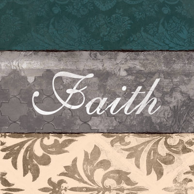 Faith Teal 2 - Wrapped Canvas Print
