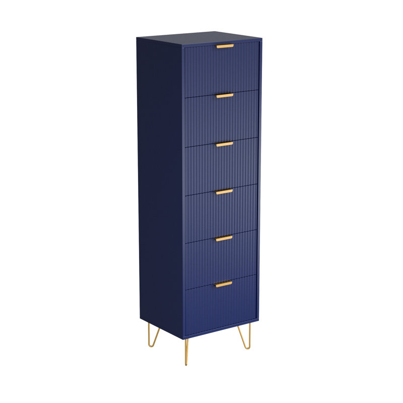Commode 6 tiroirs Scannell, Bleu