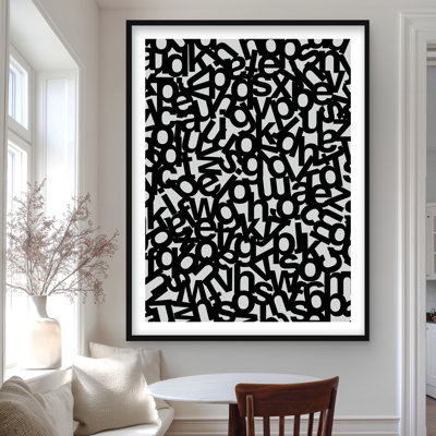 Alphabet Shapes Minimalist Framed Matted Print | Home Decor