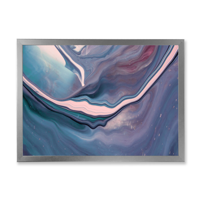 Reproduction d'art sur toile Luxury Luxury Marble Fluid Art X, H 12 po x l 20 po x P 1 po, Toile argentée avec cadre photo