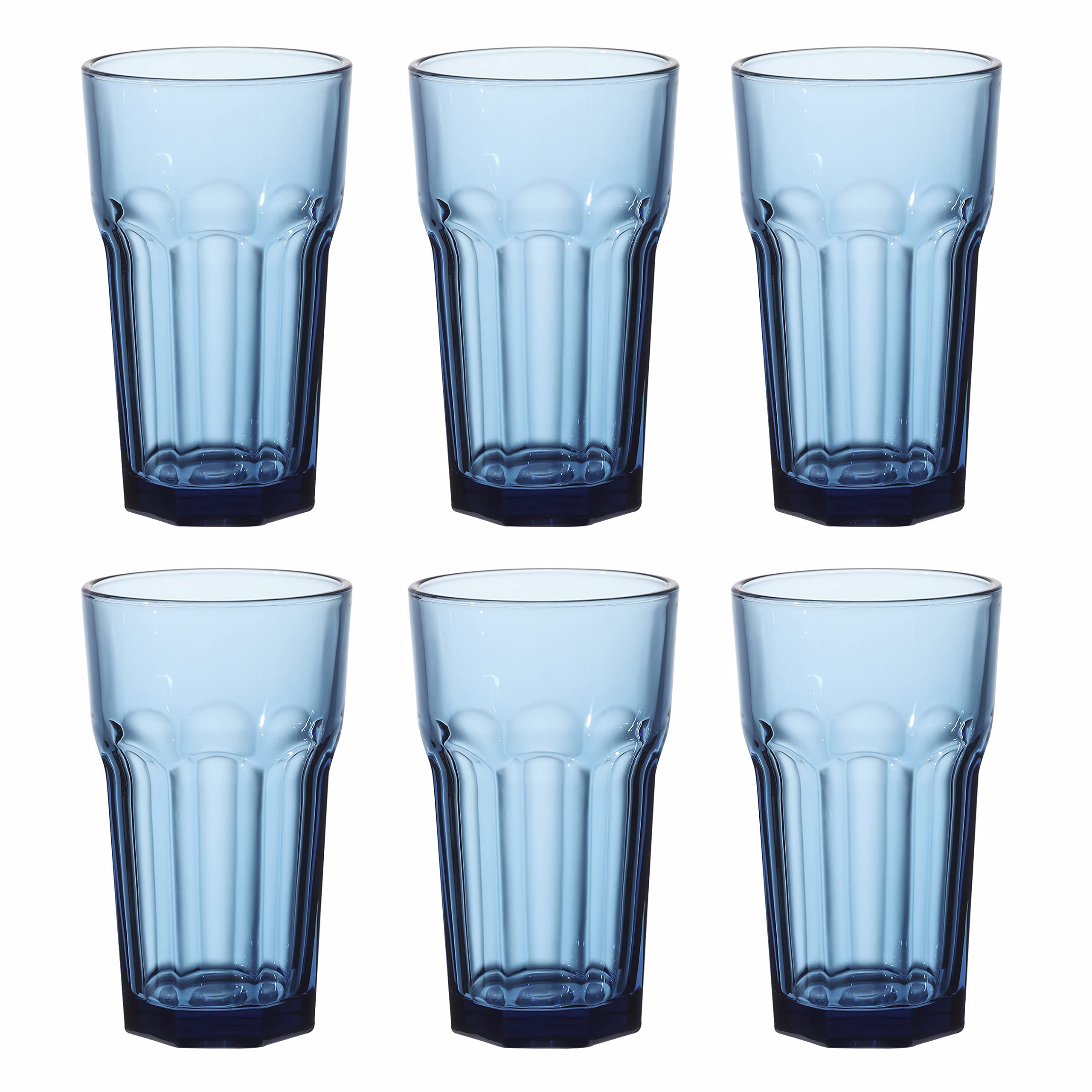 Anchor Hocking 16 Ounce Central Park Drinking Glasses  (4-piece, clear, dishwasher safe): Mixed Drinkware Sets