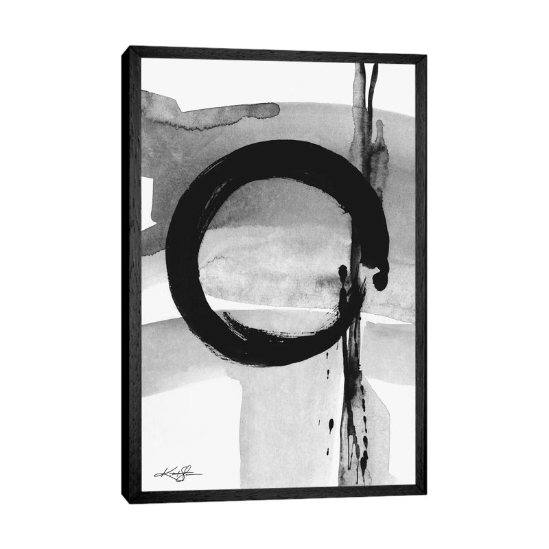 Enso Abstraction CIV-IV by Kathy Morton Stanion - Floater Frame Print on Canvas, 66.04 cm H x 45.72 cm W, Black Framed Canvas