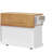 56-inch rubberwood veneer drawer-style kitchen island with power outlets, 4-door storage shelves, 4-wheel treaded rolling kitchen cart with 6 deep drawers, suitable for kitchen, dining room, white-1874210594
