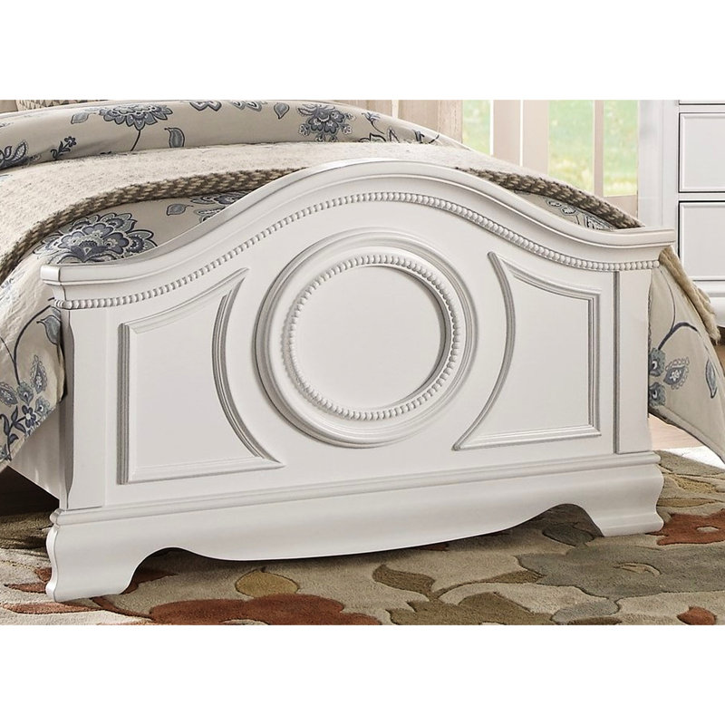 Mobilier de chambre à coucher lit de style classique classique avec finition blanche et lit simple
