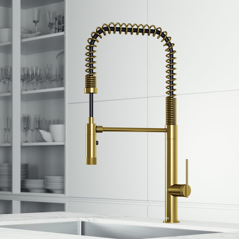 Sterling 23 H 1-handle Pull-Down 2-Function Sprayer Kitchen Faucet, Matte Brushed Gold