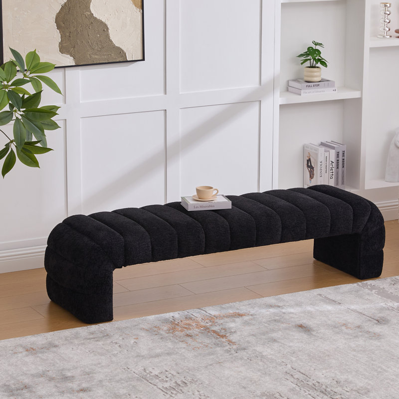 Upholstered Bench, Black